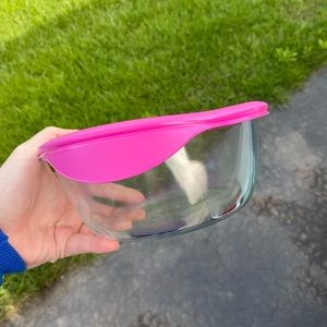 Pink Pyrex bowl